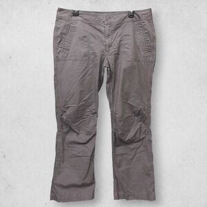 The North Face Womens Gray Hiking Pants Straight Leg Cotton Stretch Size 16 Reg